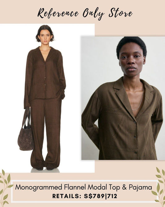 Tot monogrammed flannel modal top and pajama pants