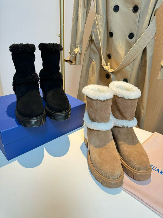 SW lennox suede shearling booties in 2 colors