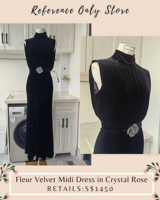 Sal Fleur Velvet Dress Crystal rose