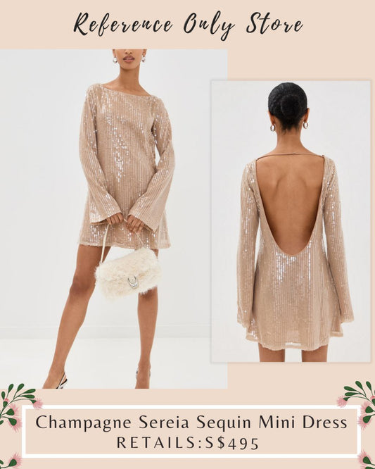 Ref Champagne Sereia Sequin Mini Dress