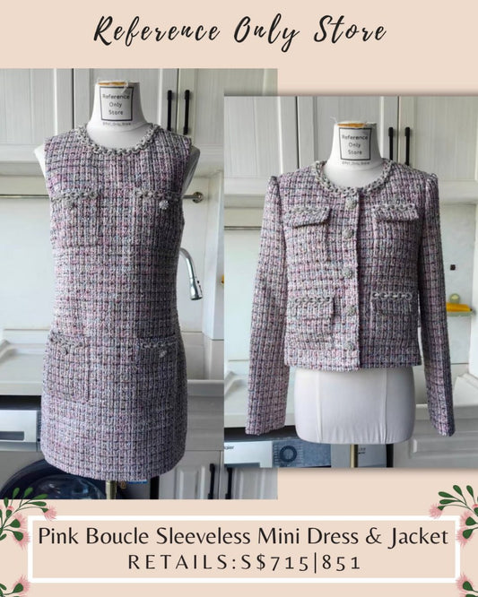 SP Pink Boucle sleeveless mini dress and jacket
