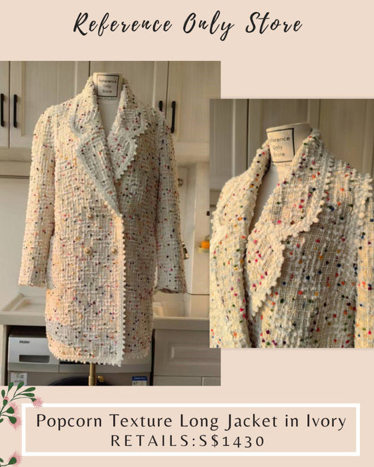 EAP Popcorn Texture Long ivory Jacket