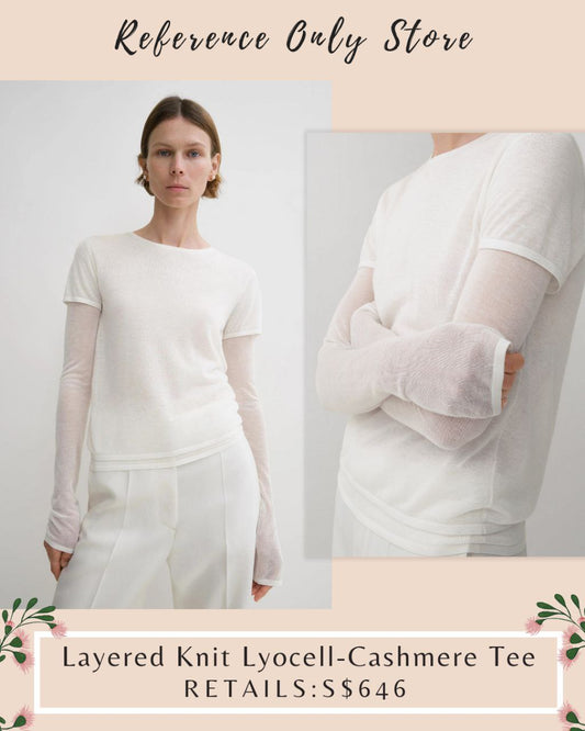 Tot Layered Knit Lyocell Cashmere Top Tee