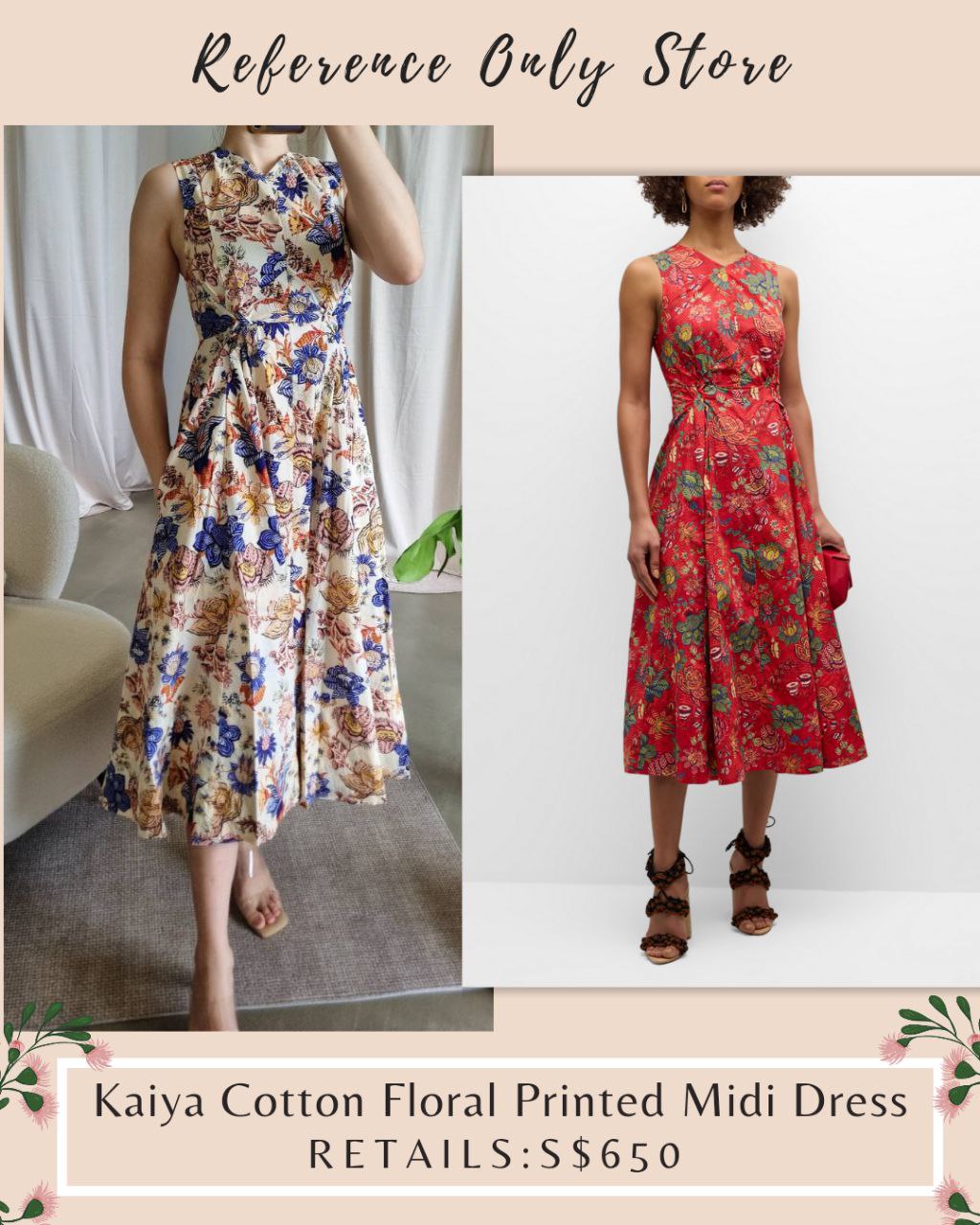 Uj Kaiya Floral midi dress