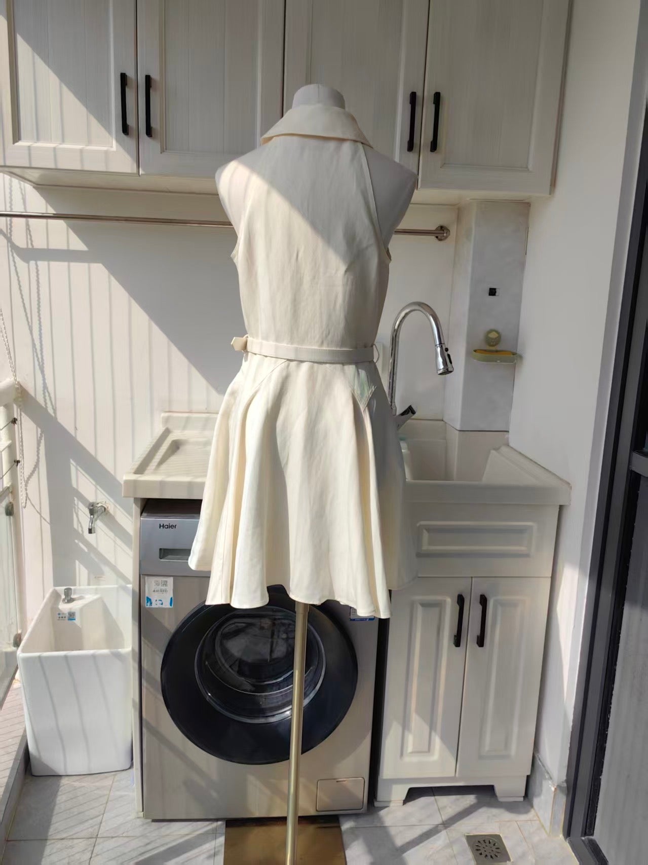 SP Cream linen mini dress