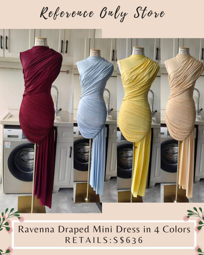 DLV Ravenna Draped Mini Dress in 4 colors
