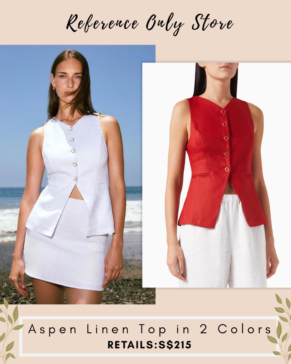 Ref Aspen linen top in 2 colors