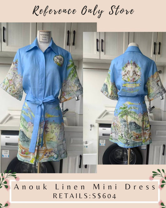 AM anouk linen shirt mini dress