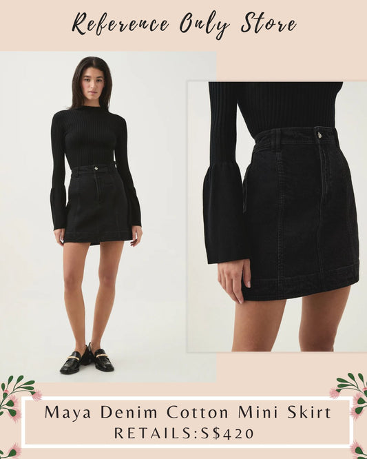 AJ Maya Black Denim Mini skirt