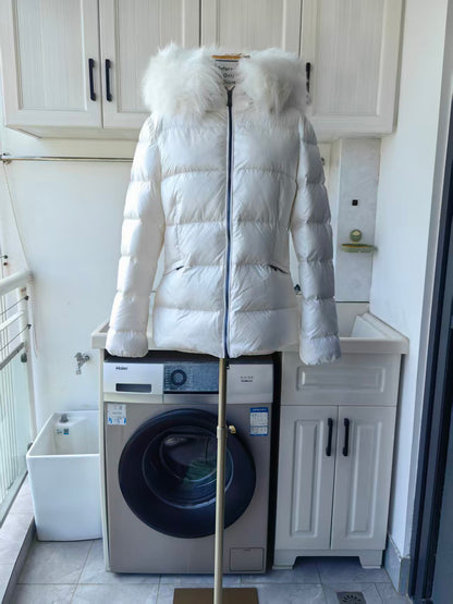 MC Boed Hooded shearling trimmed short down jacket