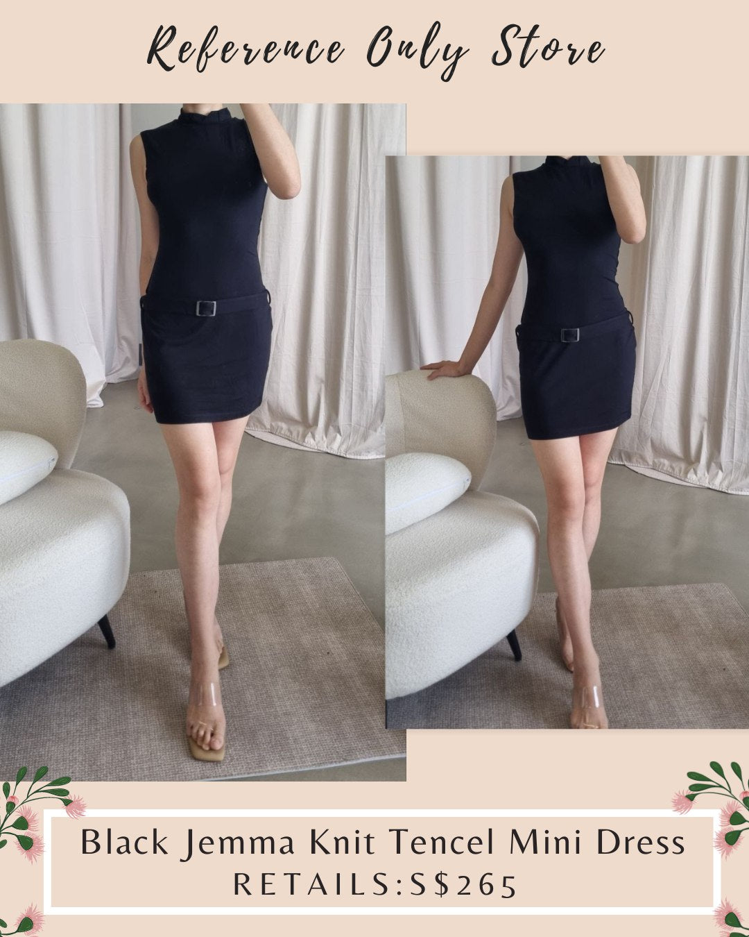 Ref Black Jemma Knit Tencel Mini Dress