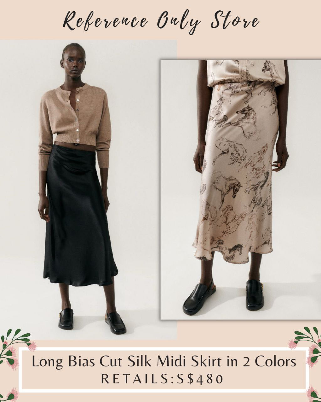 Silk top skirt bias