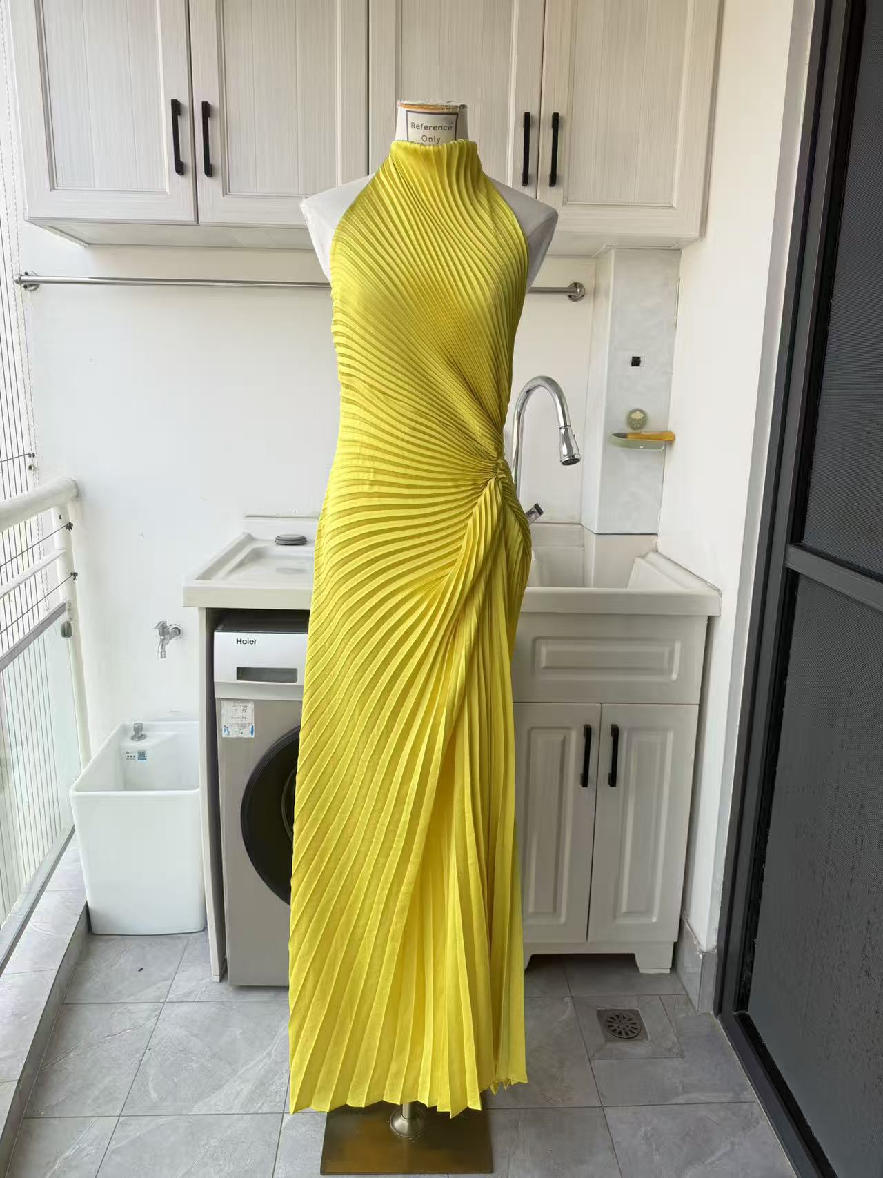 ALC Romy Pleated satin gown