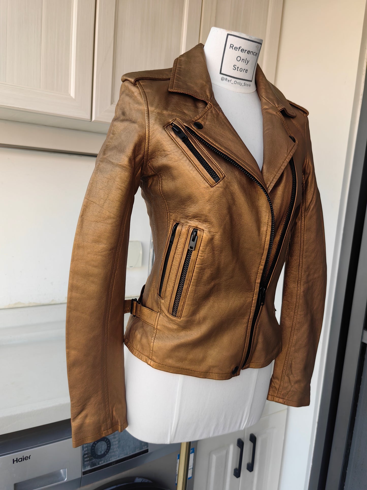 IR Gold New Han Metallic leather jacket