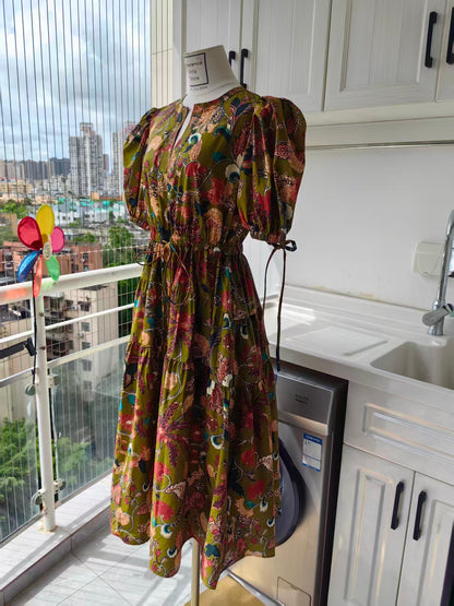 UJ Adriana short sleeve cotton midi sun dress