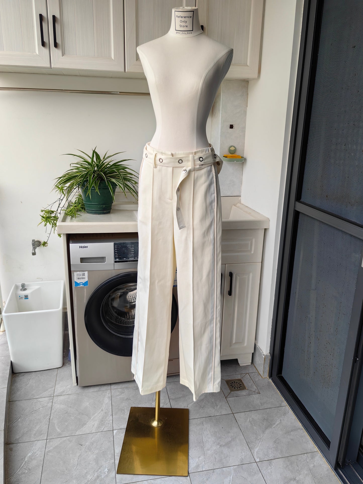 3.1 Belted Utility Cotton Pants with Panel Detail