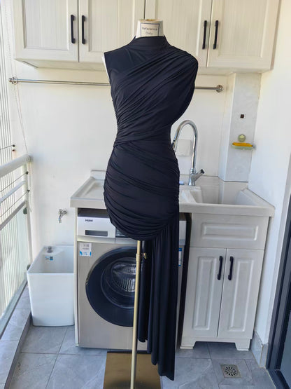 4 colors! DLV Ravenna Draped Viscose jersey mini dress