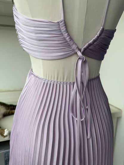 ALC Moira satin pleated maxi dress