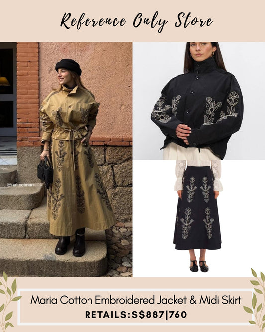 AB Maria cotton embroidered jacket and midi skirt