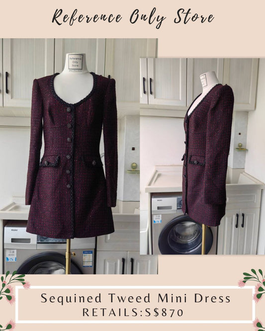 SP Sequinned tweed mini dress