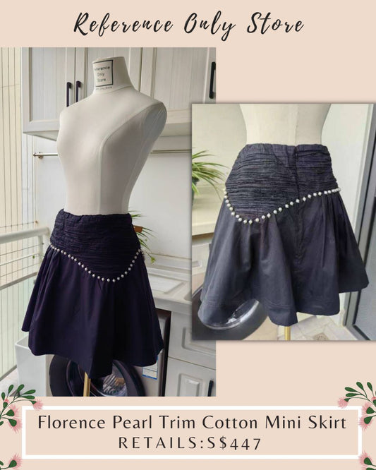 AJ Florence pearl trim black mini skirt