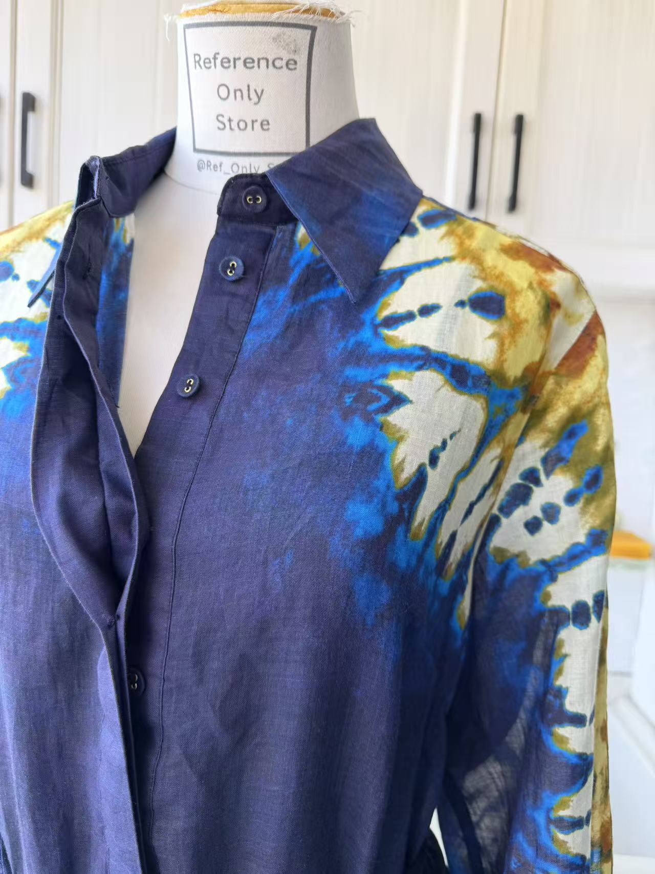 AM Relaxed tie belt ramie midi dress