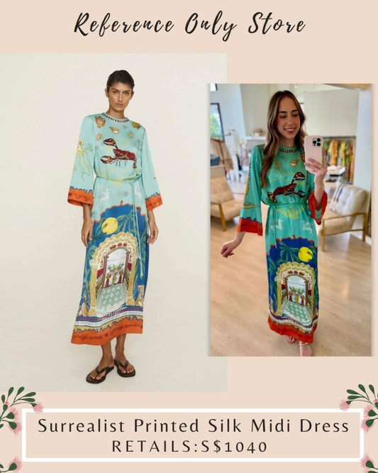 AM Surrealist Silk midi dress