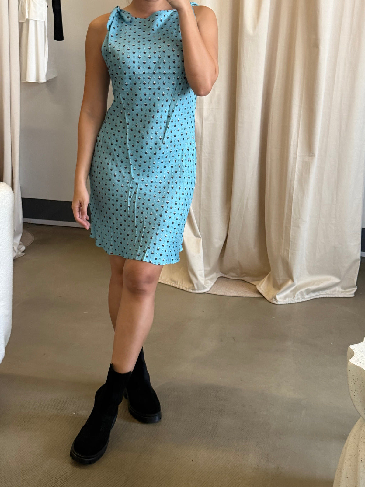 DN Blue silk viscose mini dress
