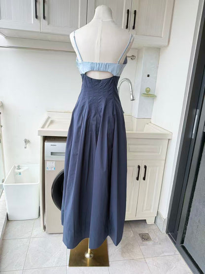 SK Cut out detail cotton blend midi dress
