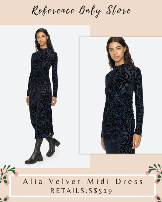 SE Alia Velvet Midi Dress