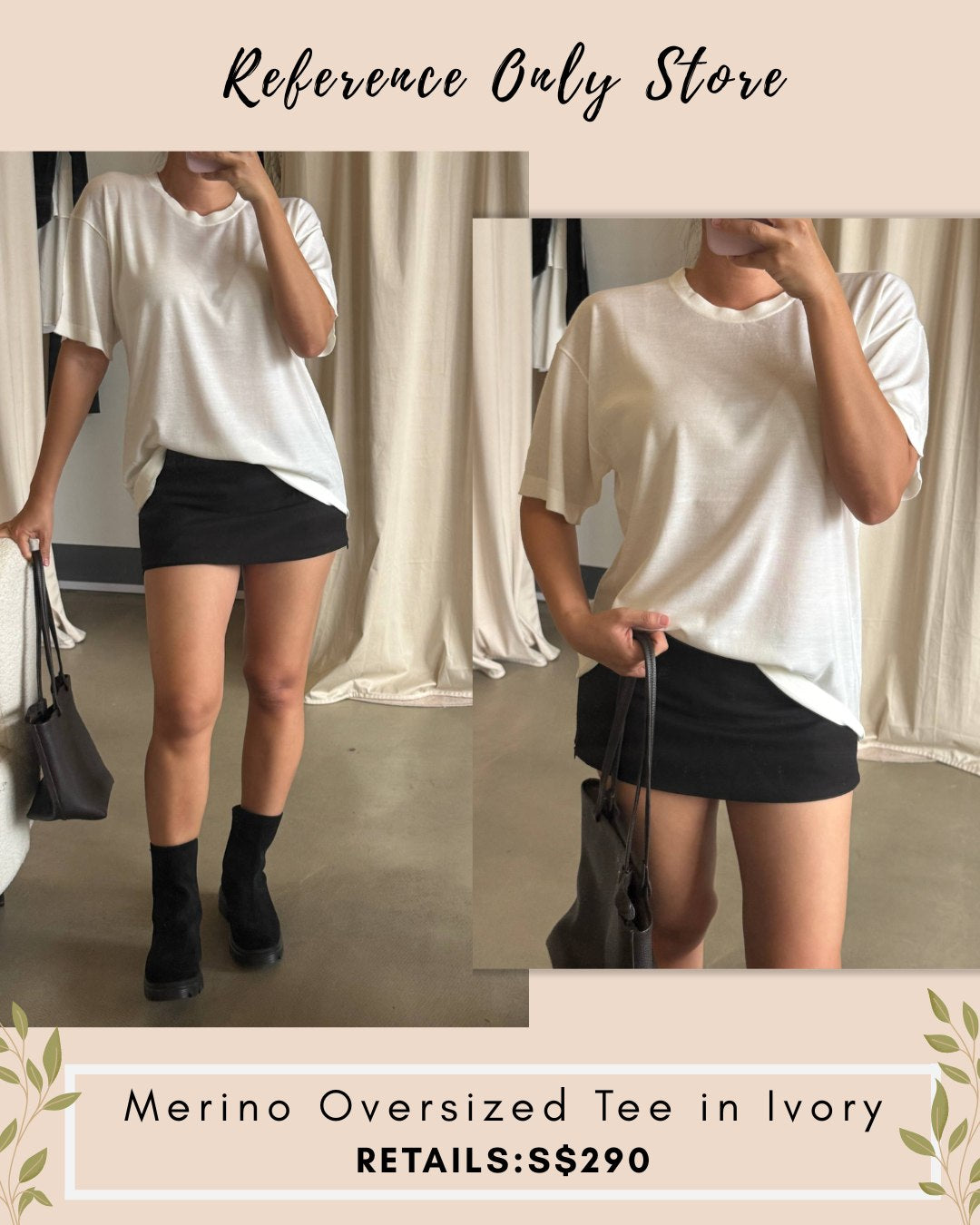 JK Merino 100% oversized tee in ivory