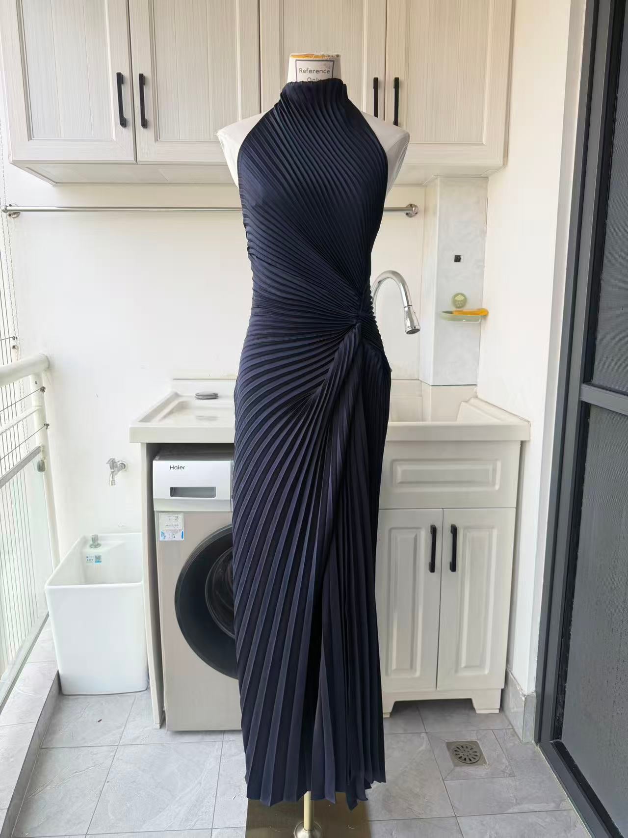 ALC Romy Pleated satin gown