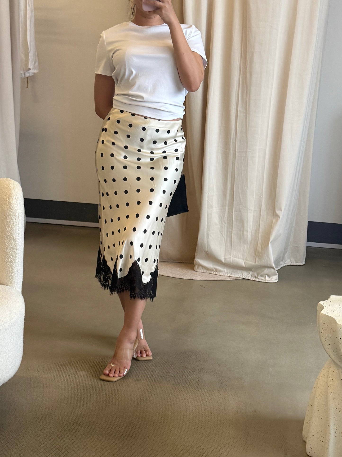 Ref Caroline silk midi skirt in 3 colors