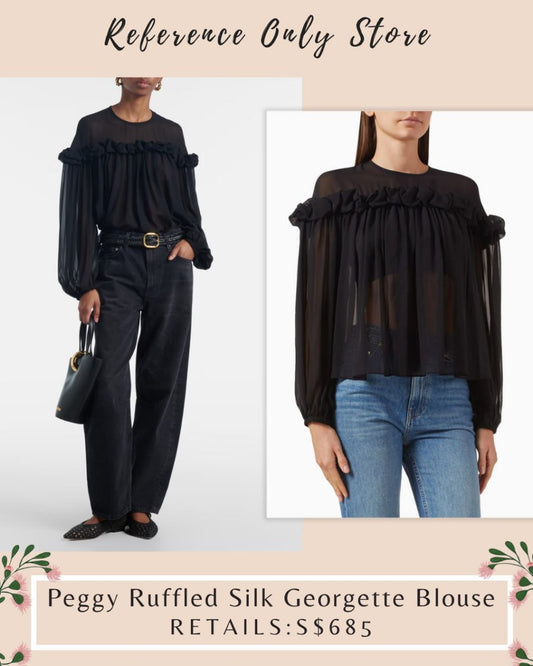 Back in! UJ Peggy ruffled silk georgette blouse top