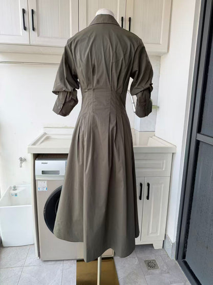 SK Jazz cotton blend midi shirt dress