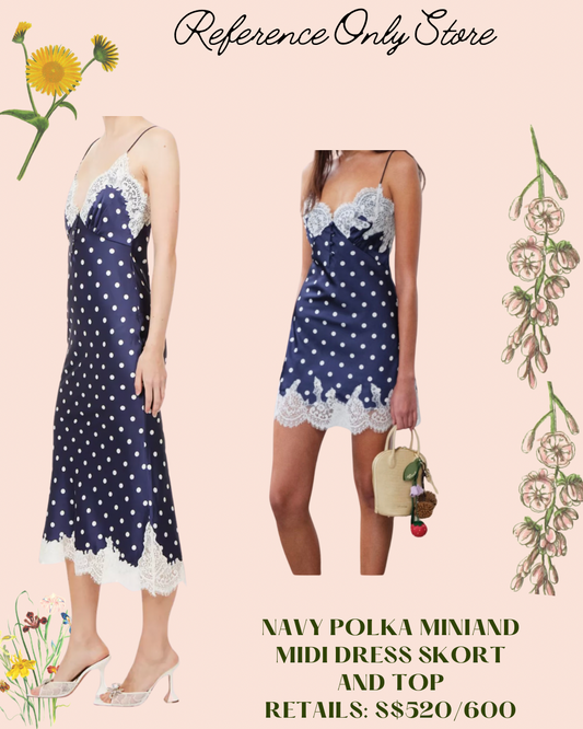 SP Dark Blue polka dot strap midi / mini dress