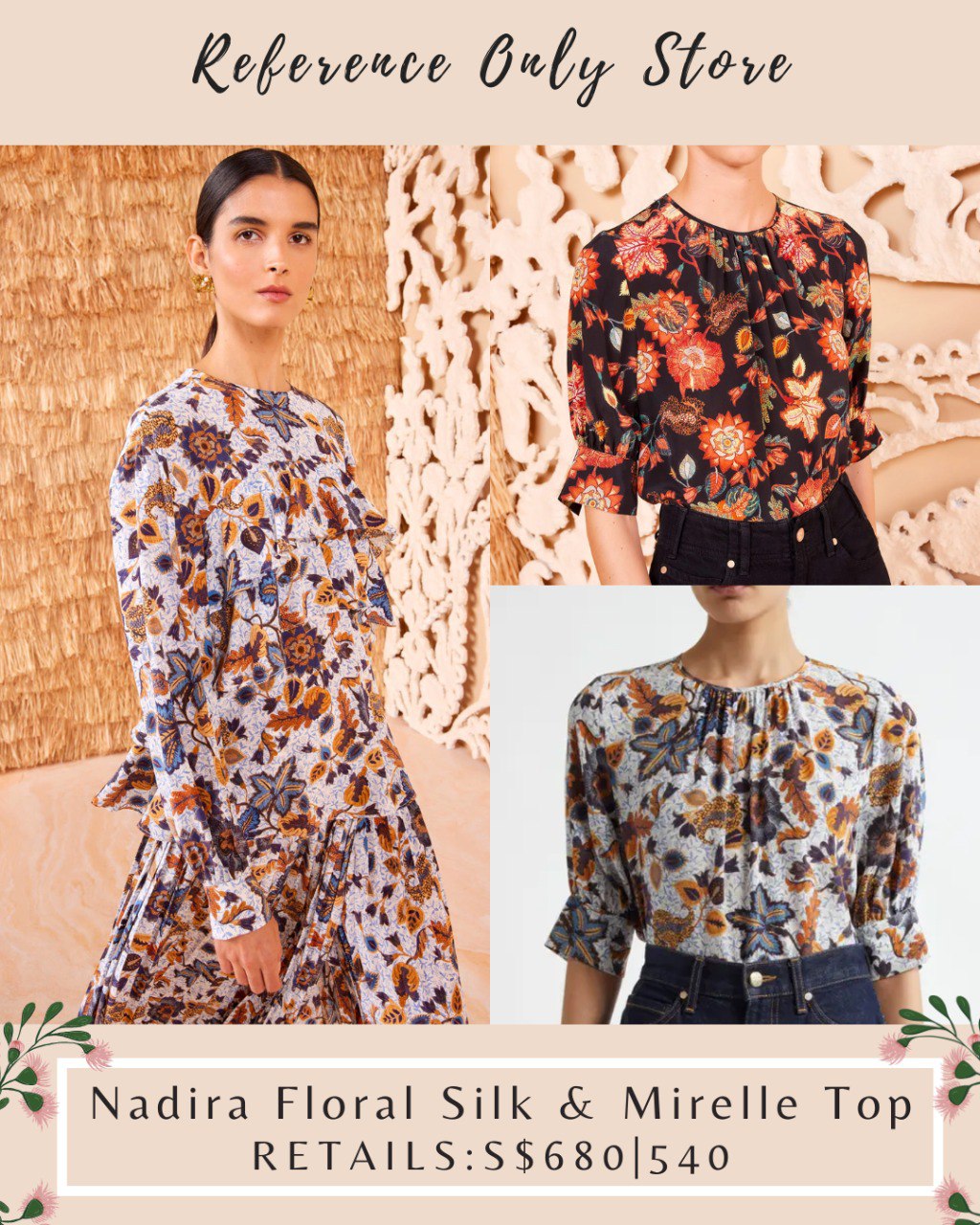 UJ Nadira Floral silk / mirelle top