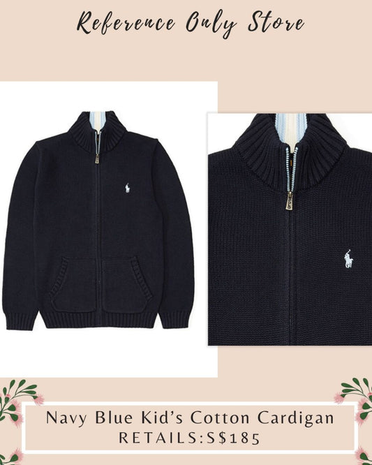 RL Kids (petite adults too!) Navy blue cotton cardigan