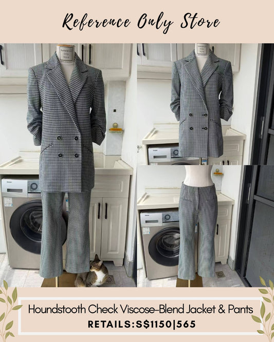 VB Houndstooth check viscose blend jacket and pants