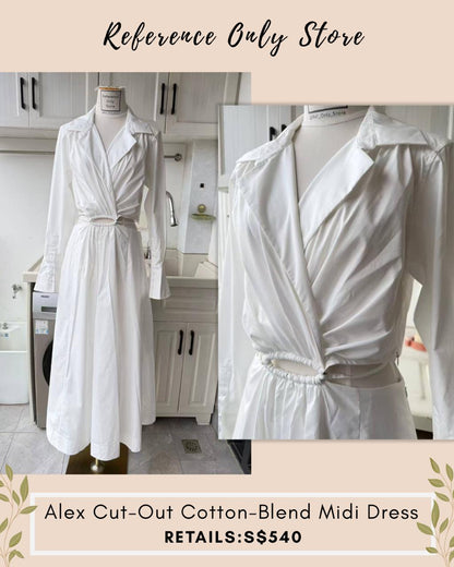 SK Alex cut out cotton midi white dress