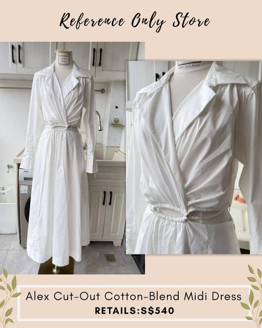 SK Alex cut out cotton midi white dress