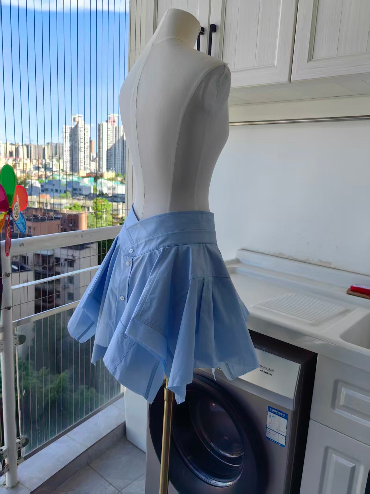 AW deconstructed mini skirt
