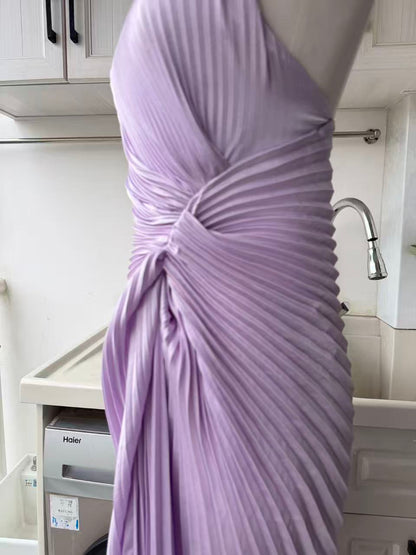 ALC Romy Pleated satin gown