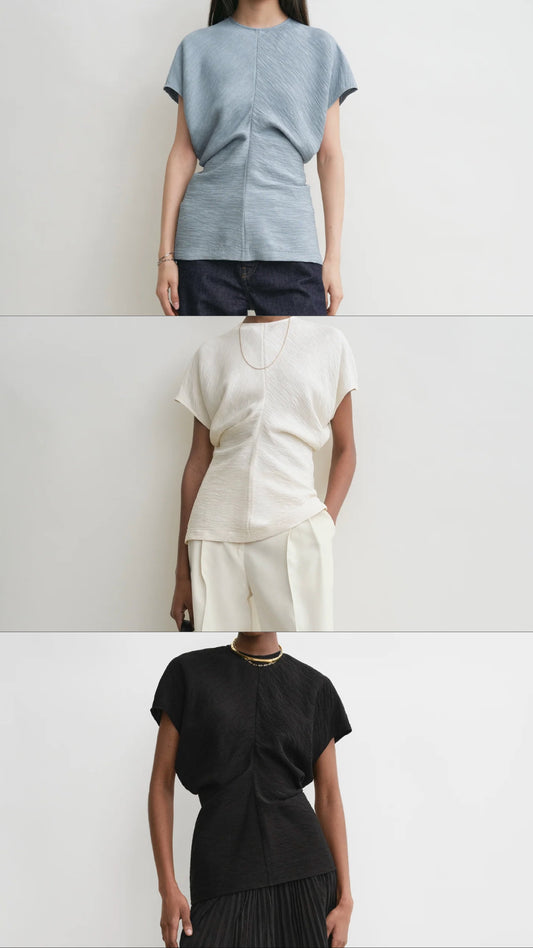 Tot slouch crinkled top in 3 colors
