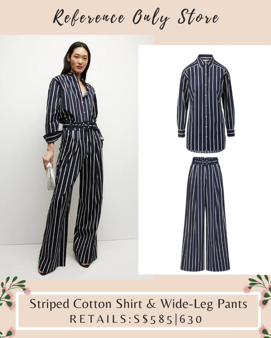 VB Navy Striped Cotton Shirt and Pants