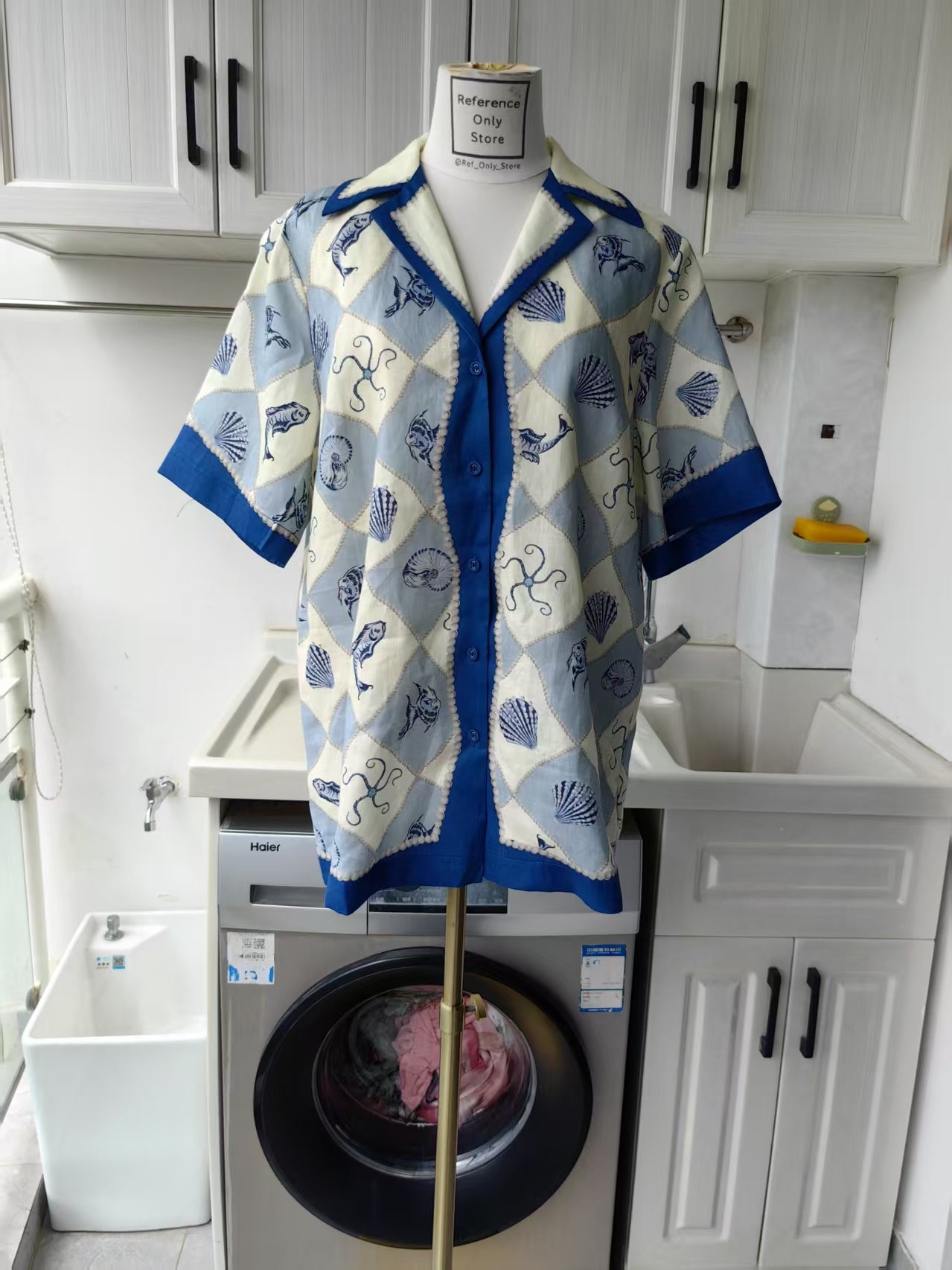 AM Pia Printed linen shirt and shorts
