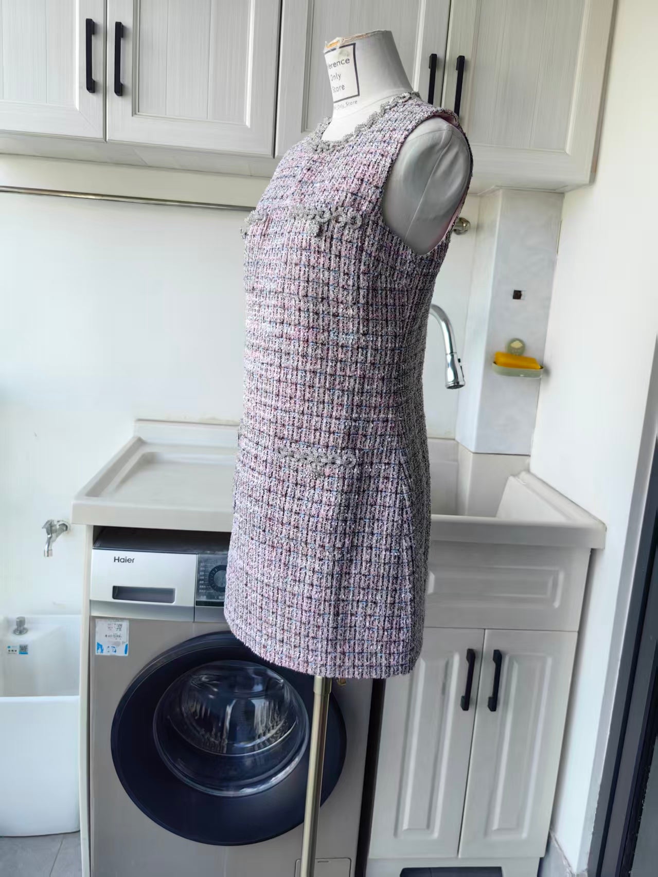 SP Pink Boucle sleeveless mini dress and jacket