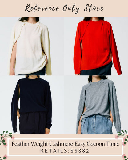TB Feather Weight Cashmere Easy Cocoon Sweater Top