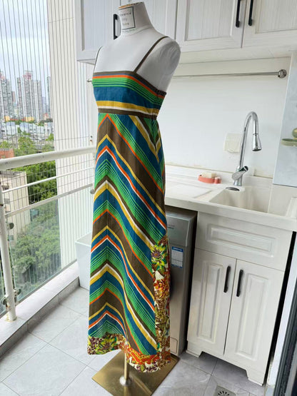 AM Vivid stripe linen midi dress