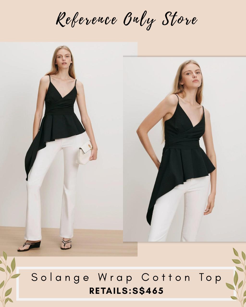 VB Black Solange wrap cotton top